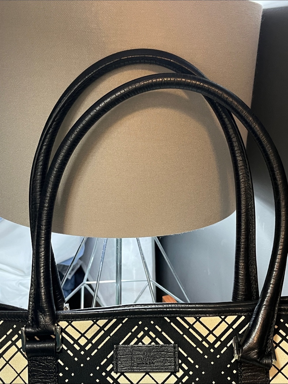 Gucci Centennial black & white canvas and leather trim tote - Picture 10 of 13